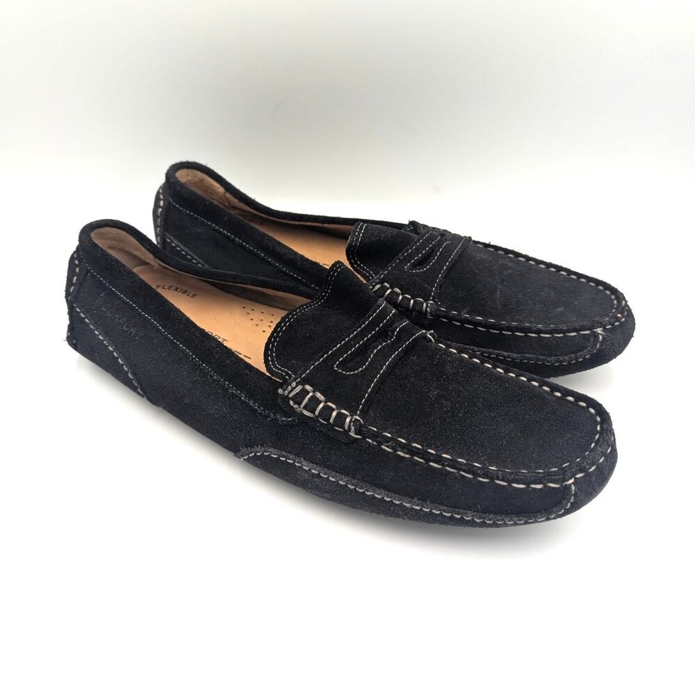 Rockport AdiPRENE Driving Loafers Black Suede Leather Mens Size 8 Casual Shoes